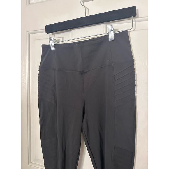 Athleta High Rise Delancey Moto Tight Athletic Leggings Black Women's Medium - Picture 5 of 7